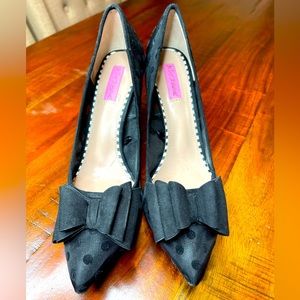 Betsy Johnson Black Polka dot sheer pumps